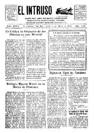 Portada:Diario Joco-serio netamente independiente. Tomo XXVIII, núm. 2707, sábado 8 de marzo de 1930