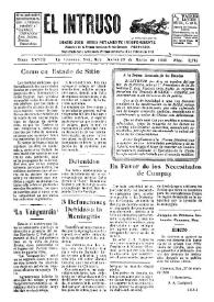 Portada:Diario Joco-serio netamente independiente. Tomo XXVIII, núm. 2711, jueves 13 de marzo de 1930