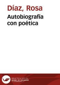 Portada:Autobiografía con poética / Rosa Díaz