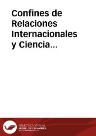 Portada:CONfines de Relaciones Internacionales y Ciencia Política