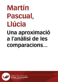 Portada:Una aproximació a l'anàlisi de les comparacions extretes dels Bestiaris en els poetes del XIV i XV catalans / Llúcia Martín Pascual