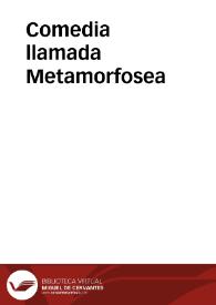 Portada:Comedia llamada Metamorfosea (2001) / versión y dirección Ana Zamora, producido por Miguel Ángel Alcántara - Noviembre Teatro