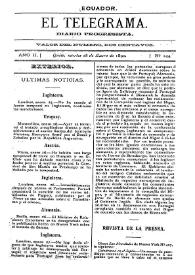 Portada:Año II, núm. 144, martes 28 de enero de 1890