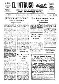 Portada:Diario Joco-serio netamente independiente. Tomo XXIX, núm. [2]841, viernes 15 de agosto de 1930