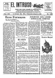 Portada:Diario Joco-serio netamente independiente. Tomo XXX, núm. 2969, viernes 16 de enero de 1931
