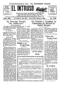 Portada:Diario Joco-serio netamente independiente. Tomo XXX, núm. 2980, jueves 29 de enero de 1931