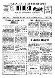 Portada:Diario Joco-serio netamente independiente. Tomo XXX, núm. 2981, viernes 30 de enero de 1931