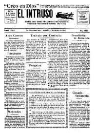 Portada:Diario Joco-serio netamente independiente. Tomo XXXI, núm. 3039, sábado 11 de abril de 1931