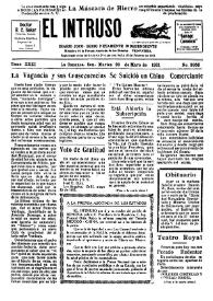 Portada:Diario Joco-serio netamente independiente. Tomo XXXI, núm. 3056, martes 26 de mayo de 1931