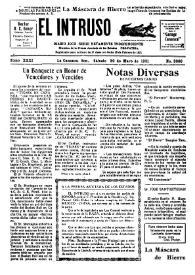 Portada:Diario Joco-serio netamente independiente. Tomo XXXI, núm. 3060, sábado 30 de mayo de 1931