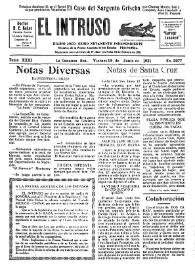 Portada:Diario Joco-serio netamente independiente. Tomo XXXI, núm. 3077, viernes 19 de junio de 1931