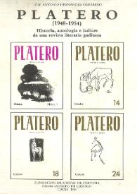 Portada:Platero (1948-1954) : historia, antología e índices de una revista literaria gaditana / José Antonio Hernández Guerrero