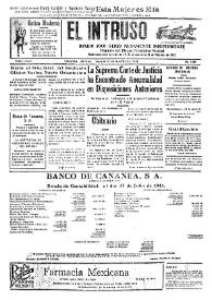 Portada:Diario Joco-serio netamente independiente. Tomo LXXIII, núm. 7229, sábado 23 de agosto de 1941