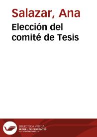Portada:Elección del comité de Tesis