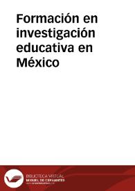 Portada:Formación en investigación educativa en México