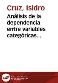 Portada:Análisis de la dependencia entre variables categóricas en una tabla de contingencia