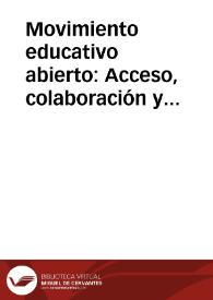 Portada:Movimiento educativo abierto: Acceso, colaboración y movilización de recursos educativos abiertos