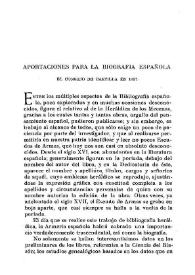 Portada:Aportación para la biografía española  : El Consejo de Castilla en 1637 / Vicente Castañeda