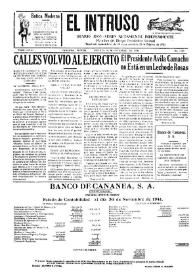 Portada:Diario Joco-serio netamente independiente. Tomo LXXIII, núm. 7326, viernes 19 de diciembre de 1941