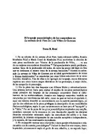 Portada:El lenguaje paremiológico de los campesinos en \"La serrana de la Vera\" de Luis Vélez de Guevara / Teresa M. Rossi