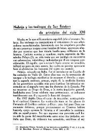 Portada:Nebrija y los teólogos de San Esteban de principios del siglo XVI / Vicente Beltrán de Heredia