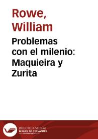 Portada:Problemas con el milenio: Maquieira y Zurita / William Rowe
