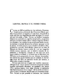 Portada:Cánovas, Silvela y el Código Penal / F. de Llanos y Torriglia