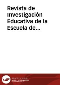 Portada:Revista de Investigación Educativa de la Escuela de Graduados en Educación