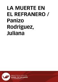 Portada:LA MUERTE EN EL REFRANERO / Panizo Rodriguez, Juliana