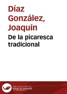 Portada:De la picaresca tradicional / arreglos, Joaquín Díaz