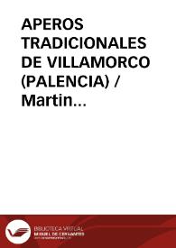 Portada:APEROS TRADICIONALES DE VILLAMORCO (PALENCIA) / Martin Criado, Arturo