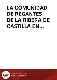 Portada:LA COMUNIDAD DE REGANTES DE LA RIBERA DE CASTILLA EN SEPÚLVEDA / Sanz, Ignacio