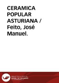 Portada:CERAMICA POPULAR ASTURIANA / Feito, José Manuel.