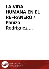 Portada:LA VIDA HUMANA EN EL REFRANERO / Panizo Rodriguez, Juliana