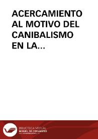 Portada:ACERCAMIENTO AL MOTIVO DEL CANIBALISMO EN LA LITERATURA ORAL Y ESCRITA / Laorden, María Teresa