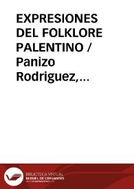 Portada:EXPRESIONES DEL FOLKLORE PALENTINO / Panizo Rodriguez, Juliana