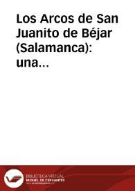Portada:Los Arcos de San Juanito de Béjar (Salamanca): una tradición ligada a los ritos vegetales. Explicación y evolución histórica / Cascon Matas, M. del Carmen