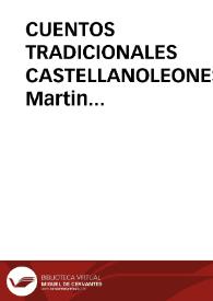 Portada:CUENTOS TRADICIONALES CASTELLANOLEONESES / Martin Criado, Arturo