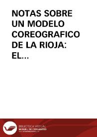 Portada:NOTAS SOBRE UN MODELO COREOGRAFICO DE LA RIOJA: EL CASTILLO / Quijera Perez, José Antonio