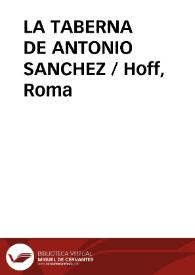 Portada:LA TABERNA DE ANTONIO SANCHEZ / Hoff, Roma