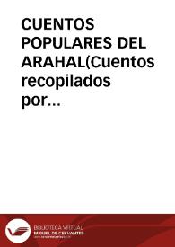 Portada:CUENTOS POPULARES DEL ARAHAL(Cuentos recopilados por Alfonso Jiménez Romero / Perez Bautista, Melchor / DEL RIO CABRERA