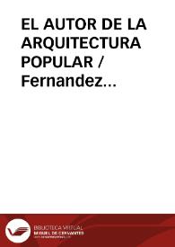 Portada:EL AUTOR DE LA ARQUITECTURA POPULAR / Fernandez Alvarez, Oscar