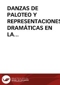 Portada:DANZAS DE PALOTEO Y REPRESENTACIONES DRAMÁTICAS EN LA CABRERA BAJA (LEON) / Casado Lobato, Concha