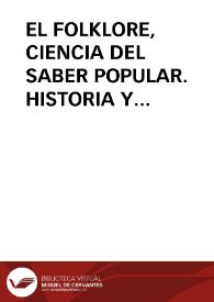 Portada:EL FOLKLORE, CIENCIA DEL SABER POPULAR. HISTORIA Y ESTADO ACTUAL EN ANDALUCÍA / Rodriguez Becerra, Salvador