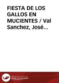 Portada:FIESTA DE LOS GALLOS EN MUCIENTES / Val Sanchez, José Delfín