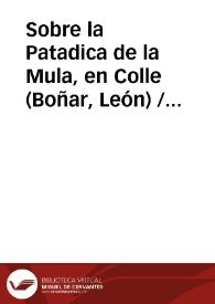 Portada:Sobre la Patadica de la Mula, en Colle (Boñar, León) / Martinez Angel, Lorenzo