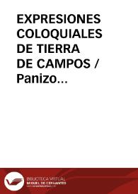 Portada:EXPRESIONES COLOQUIALES DE TIERRA DE CAMPOS / Panizo Rodriguez, Juliana
