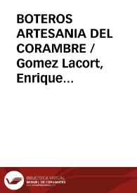 Portada:BOTEROS ARTESANIA DEL CORAMBRE / Gomez Lacort, Enrique / IGLESIAS GARCIA