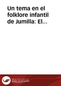 Portada:Un tema en el folklore infantil de Jumilla: El Matrimonio / Rodriguez Pastor, Juan