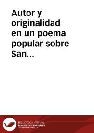 Portada:Autor y originalidad en un poema popular sobre San Isidro Labrador y Santa María de la Cabeza / Vicente, Luis Miguel